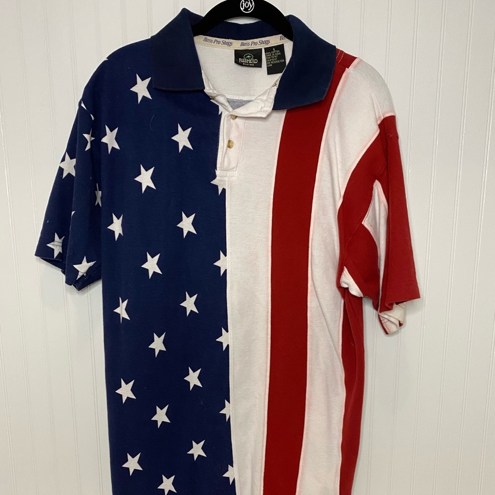 Bass Pro Shop Red Head American Flag Polo